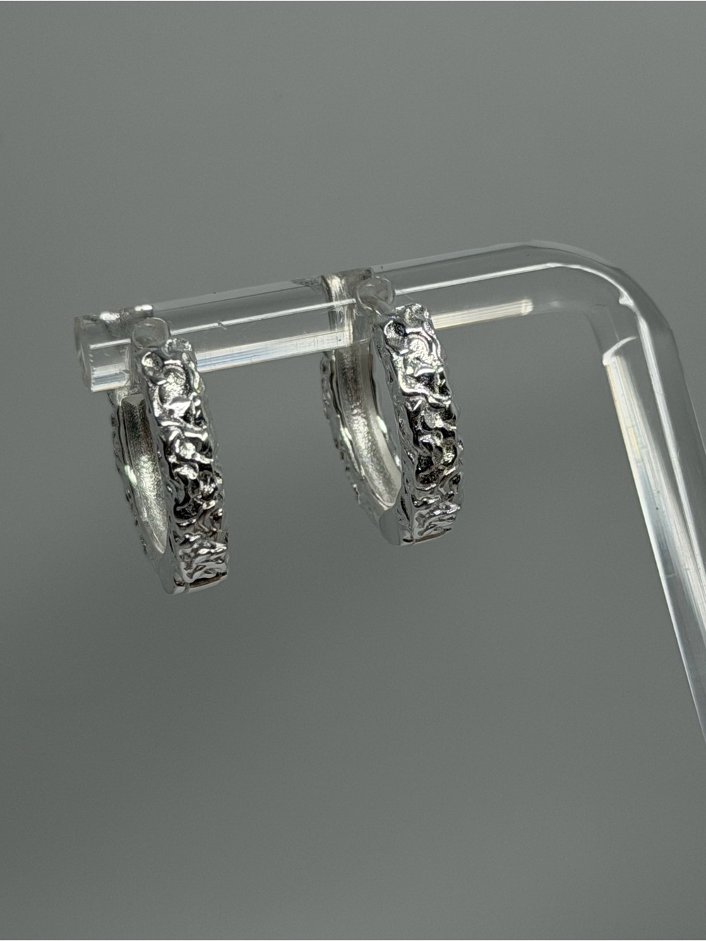 925 Sterling Silver stamped huggies  Hoops Earrings for unisex- For Sale ! - Picture 5 of 9